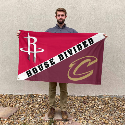 Houston vs Cleveland House Divided Flag, NBA House Divided Flag