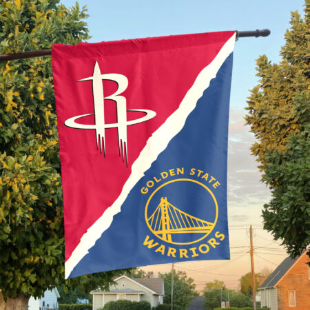 Houston vs Golden State House Divided Flag, NBA House Divided Flag Houston vs Golden State House Divided Flag, NBA House Divided Flag