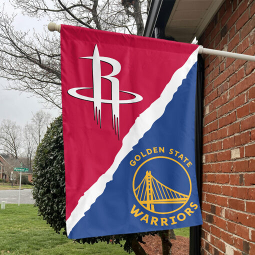 Houston vs Golden State House Divided Flag, NBA House Divided Flag Houston vs Golden State House Divided Flag, NBA House Divided Flag
