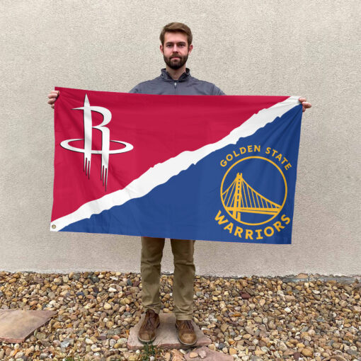 Houston vs Golden State House Divided Flag, NBA House Divided Flag Houston vs Golden State House Divided Flag, NBA House Divided Flag