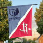 Houston vs Memphis House Divided Flag, NBA House Divided Flag