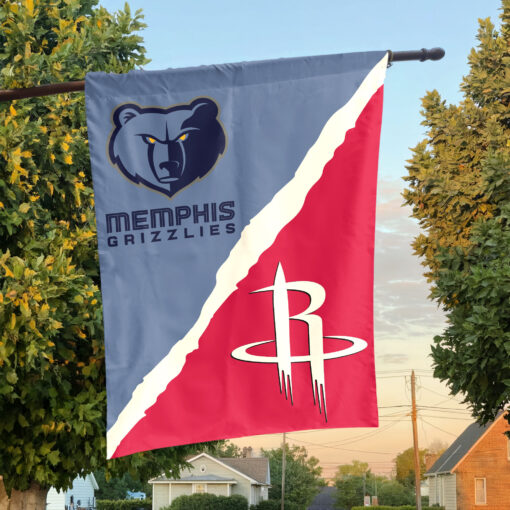 Houston vs Memphis House Divided Flag, NBA House Divided Flag