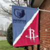 Houston vs Memphis House Divided Flag, NBA House Divided Flag 1 Houston vs Memphis House Divided Flag, NBA House Divided Flag