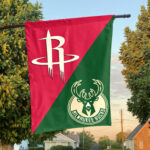 Houston vs Milwaukee House Divided Flag, NBA House Divided Flag