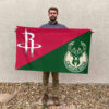 Houston vs Milwaukee House Divided Flag, NBA House Divided Flag
