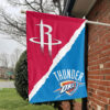 Houston vs Oklahoma City House Divided Flag, NBA House Divided Flag