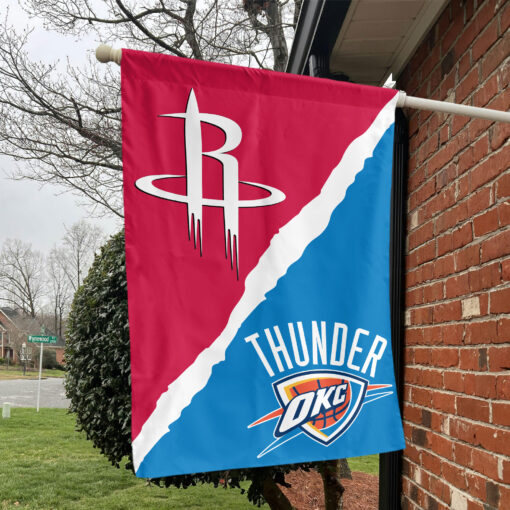Houston vs Oklahoma City House Divided Flag, NBA House Divided Flag