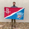 Houston vs Oklahoma City House Divided Flag, NBA House Divided Flag