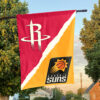 Houston vs Phoenix House Divided Flag, NBA House Divided Flag