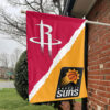Houston vs Phoenix House Divided Flag, NBA House Divided Flag 1 Houston vs Phoenix House Divided Flag, NBA House Divided Flag