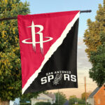 Houston vs San Antonio House Divided Flag, NBA House Divided Flag