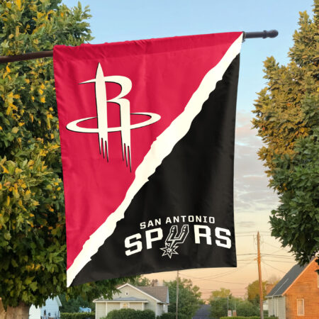 Houston vs San Antonio House Divided Flag, NBA House Divided Flag Houston vs San Antonio House Divided Flag, NBA House Divided Flag
