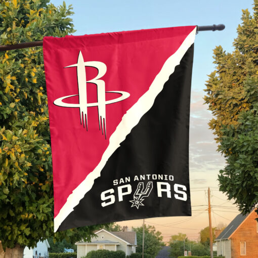 Houston vs San Antonio House Divided Flag, NBA House Divided Flag