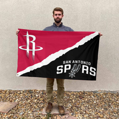 Houston vs San Antonio House Divided Flag, NBA House Divided Flag Houston vs San Antonio House Divided Flag, NBA House Divided Flag