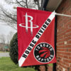 Houston vs Toronto House Divided Flag, NBA House Divided Flag 1 Houston vs Toronto House Divided Flag, NBA House Divided Flag