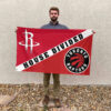 Houston vs Toronto House Divided Flag, NBA House Divided Flag 2 Houston vs Toronto House Divided Flag, NBA House Divided Flag