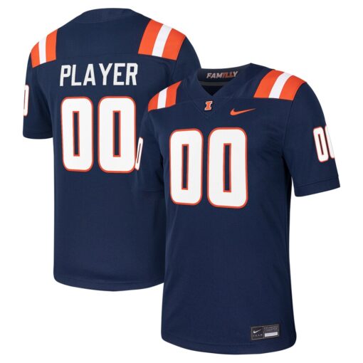 Illinois Fighting Illini Nike Pick-A-Player NIL Football Game Jersey – Navy, Limited Replica Fan Edition