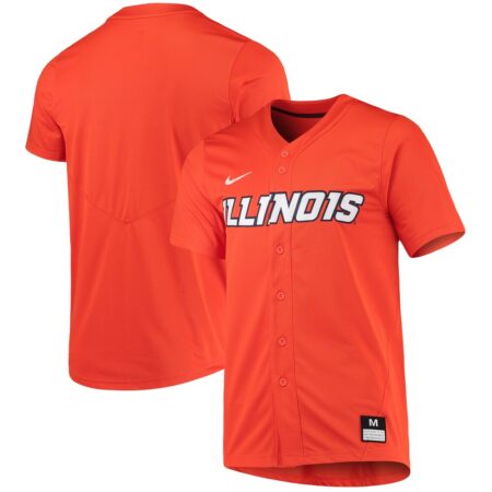 Illinois Fighting Illini Nike Replica Baseball Jersey – Orange, Limited Replica Fan Edition
