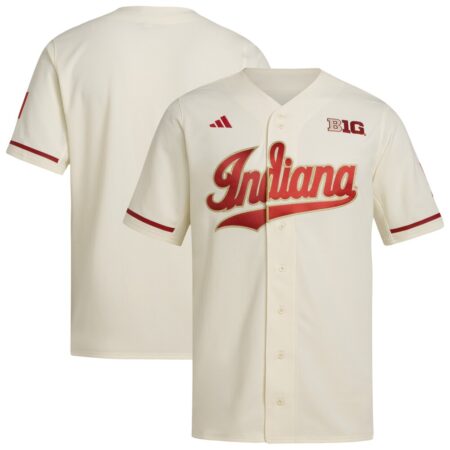 Indiana Hoosiers Replica Baseball Jersey – Cream, Limited Replica Fan Edition