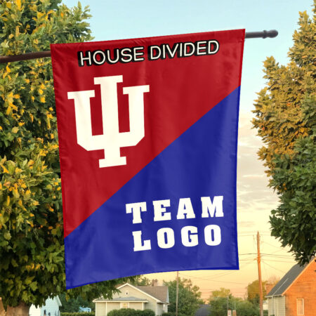 Indiana vs Custom Team House Divided Flag, College Custom Flag Indiana vs Custom Team House Divided Flag, College Custom Flag