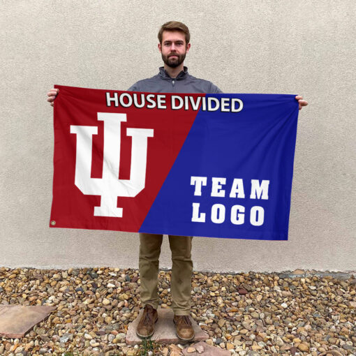 Indiana vs Custom Team House Divided Flag, College Custom Flag Indiana vs Custom Team House Divided Flag, College Custom Flag