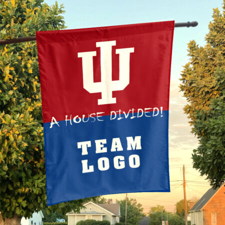 Indiana vs Custom Team House Divided Flag, Custom College Flag Indiana vs Custom Team House Divided Flag, Custom College Flag