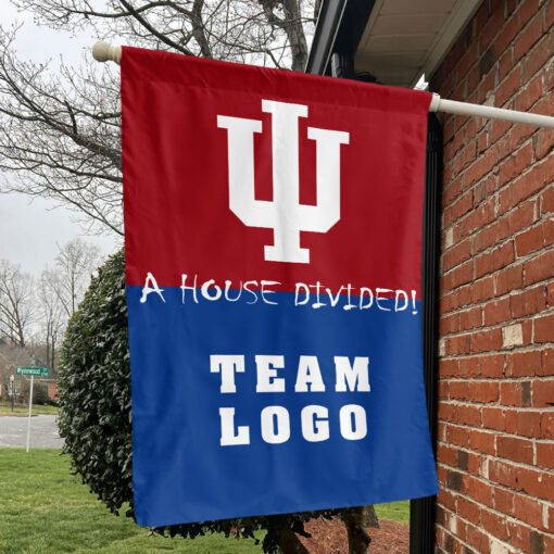 Indiana vs Custom Team House Divided Flag, Custom College Flag Indiana vs Custom Team House Divided Flag, Custom College Flag