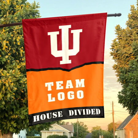 Indiana vs Custom Team House Divided Flag, Custom Game Day Flag Indiana vs Custom Team House Divided Flag, Custom Game Day Flag