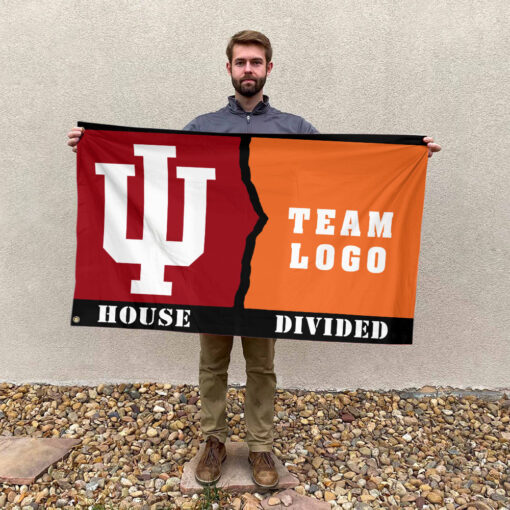 Indiana vs Custom Team House Divided Flag, Custom Game Day Flag Indiana vs Custom Team House Divided Flag, Custom Game Day Flag