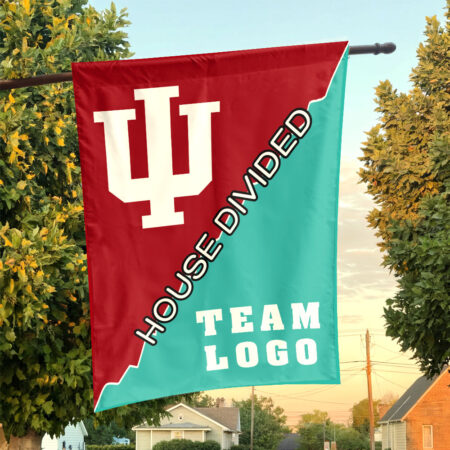 Indiana vs Custom Team House Divided Flag, Custom NCAA Flag Indiana vs Custom Team House Divided Flag, Custom NCAA Flag
