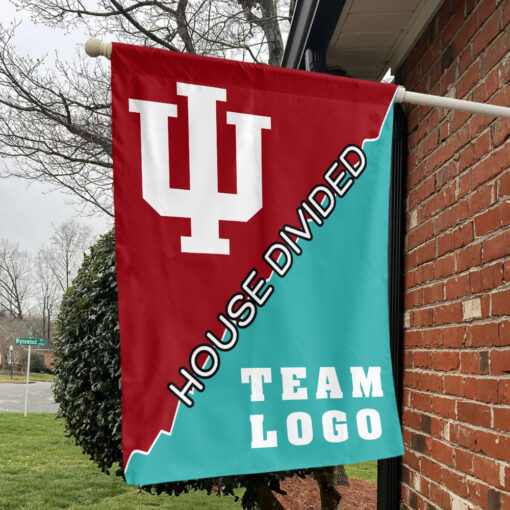 Indiana vs Custom Team House Divided Flag, Custom NCAA Flag Indiana vs Custom Team House Divided Flag, Custom NCAA Flag
