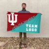 Indiana vs Custom Team House Divided Flag, Custom NCAA Flag 2 Indiana vs Custom Team House Divided Flag, Custom NCAA Flag