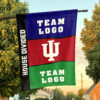 Indiana vs Custom Team House Divided Flag, Custom NCAA Split Team Flag