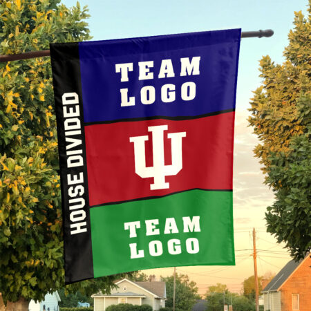 Indiana vs Custom Team House Divided Flag, Custom NCAA Split Team Flag Indiana vs Custom Team House Divided Flag, Custom NCAA Split Team Flag