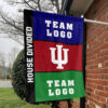 Indiana vs Custom Team House Divided Flag, Custom NCAA Split Team Flag 1 Indiana vs Custom Team House Divided Flag, Custom NCAA Split Team Flag