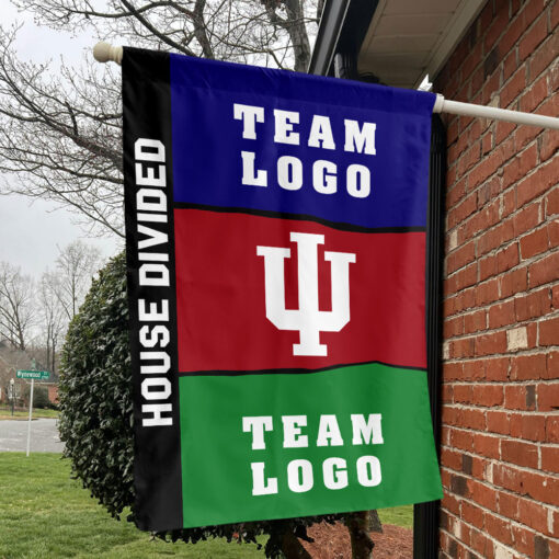 Indiana vs Custom Team House Divided Flag, Custom NCAA Split Team Flag Indiana vs Custom Team House Divided Flag, Custom NCAA Split Team Flag