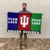Indiana vs Custom Team House Divided Flag, Custom NCAA Split Team Flag 2 Indiana vs Custom Team House Divided Flag, Custom NCAA Split Team Flag