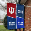 Indiana vs Custom Team House Divided Flag, Custom Rivalry Flag 1 Indiana vs Custom Team House Divided Flag, Custom Rivalry Flag