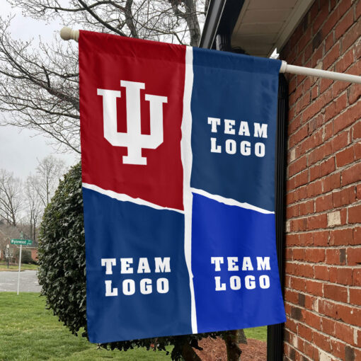 Indiana vs Custom Team House Divided Flag, Custom Rivalry Flag Indiana vs Custom Team House Divided Flag, Custom Rivalry Flag