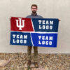 Indiana vs Custom Team House Divided Flag, Custom Rivalry Flag 2 Indiana vs Custom Team House Divided Flag, Custom Rivalry Flag