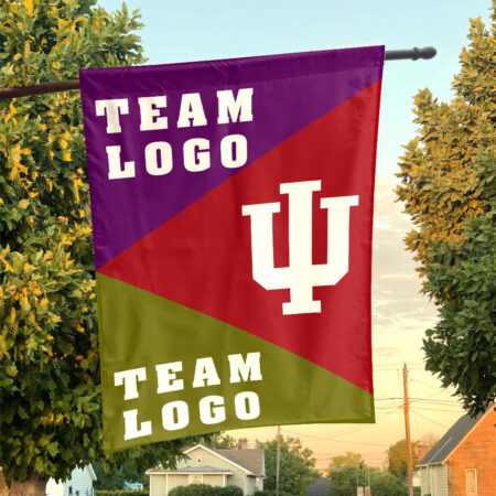 Indiana vs Custom Team House Divided Flag, Custom Spirit Flag Indiana vs Custom Team House Divided Flag, Custom Spirit Flag