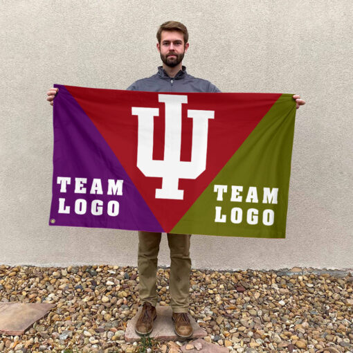 Indiana vs Custom Team House Divided Flag, Custom Spirit Flag Indiana vs Custom Team House Divided Flag, Custom Spirit Flag