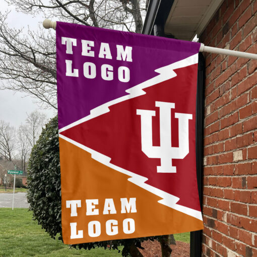 Indiana vs Custom Team House Divided Flag, Custom Split Flag Indiana vs Custom Team House Divided Flag, Custom Split Flag