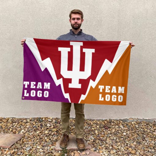 Indiana vs Custom Team House Divided Flag, Custom Split Flag Indiana vs Custom Team House Divided Flag, Custom Split Flag