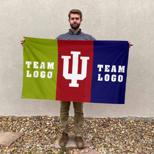 Indiana vs Custom Team House Divided Flag, Custom Two Team Flag Indiana vs Custom Team House Divided Flag, Custom Two Team Flag