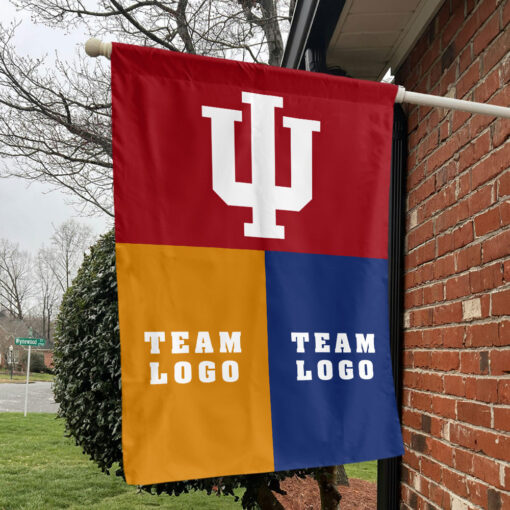 Indiana vs Custom Team House Divided Flag, NCAA College Flag Indiana vs Custom Team House Divided Flag, NCAA College Flag
