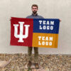 Indiana vs Custom Team House Divided Flag, NCAA College Flag 2 Indiana vs Custom Team House Divided Flag, NCAA College Flag