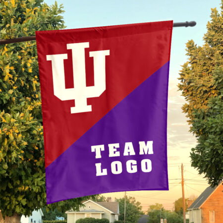 Indiana vs Custom Team House Divided Flag, NCAA College Rivalry Flag Indiana vs Custom Team House Divided Flag, NCAA College Rivalry Flag