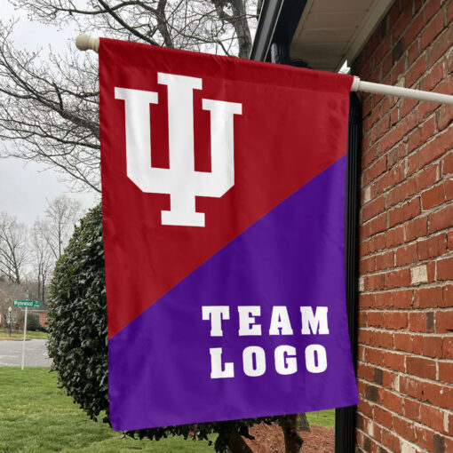 Indiana vs Custom Team House Divided Flag, NCAA College Rivalry Flag Indiana vs Custom Team House Divided Flag, NCAA College Rivalry Flag