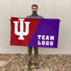 Indiana vs Custom Team House Divided Flag, NCAA College Rivalry Flag 2 Indiana vs Custom Team House Divided Flag, NCAA College Rivalry Flag